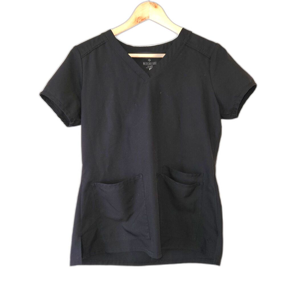 Med Couture Scrubs Top Black Small EUC